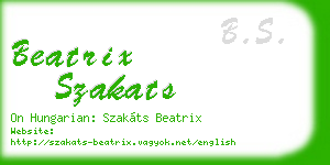 beatrix szakats business card