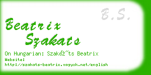beatrix szakats business card